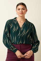 Bella Blouse Twirl - Pine Green