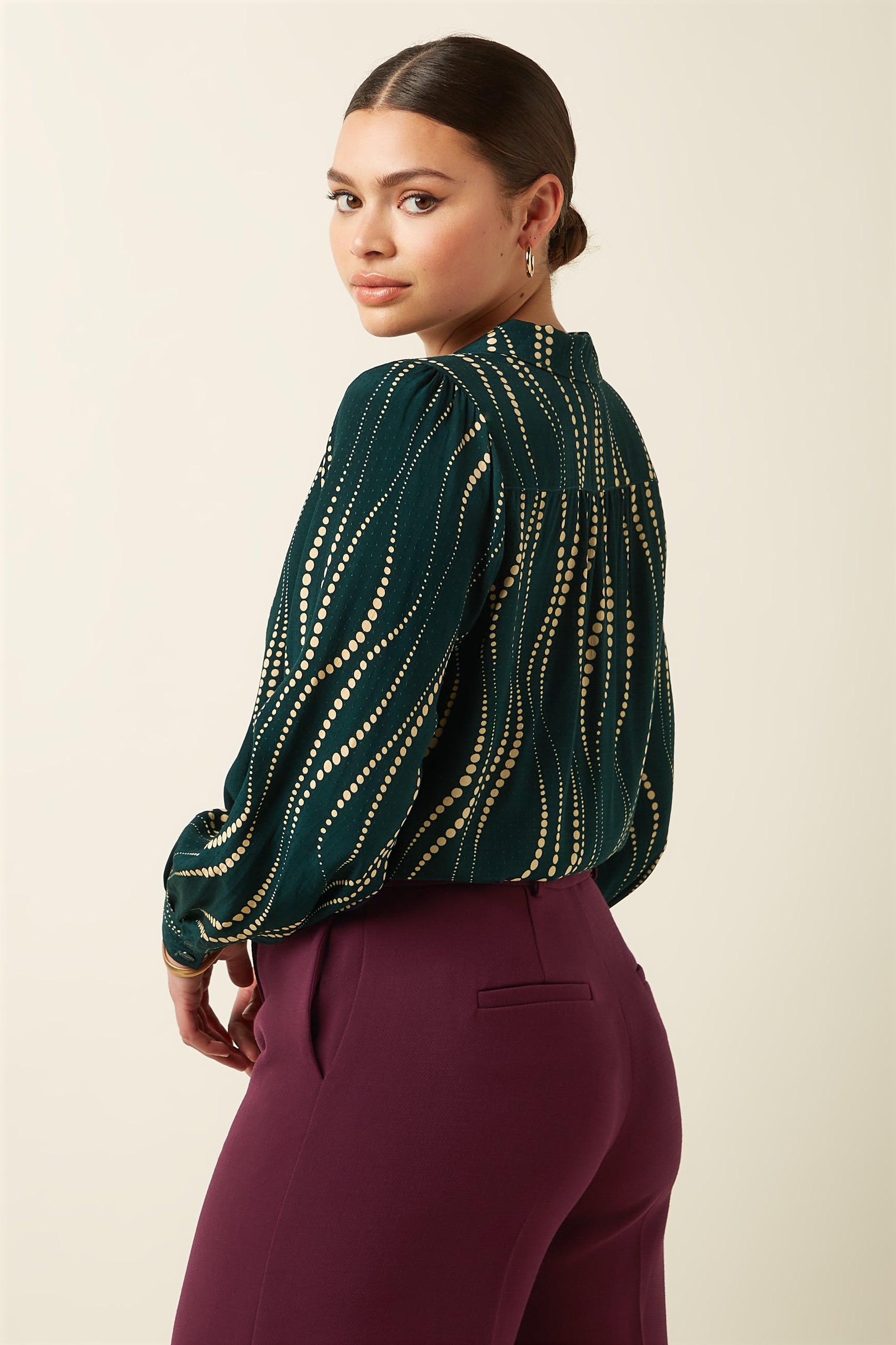Bella Blouse Twirl - Pine Green