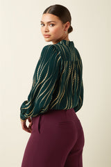 Bella Blouse Twirl - Pine Green