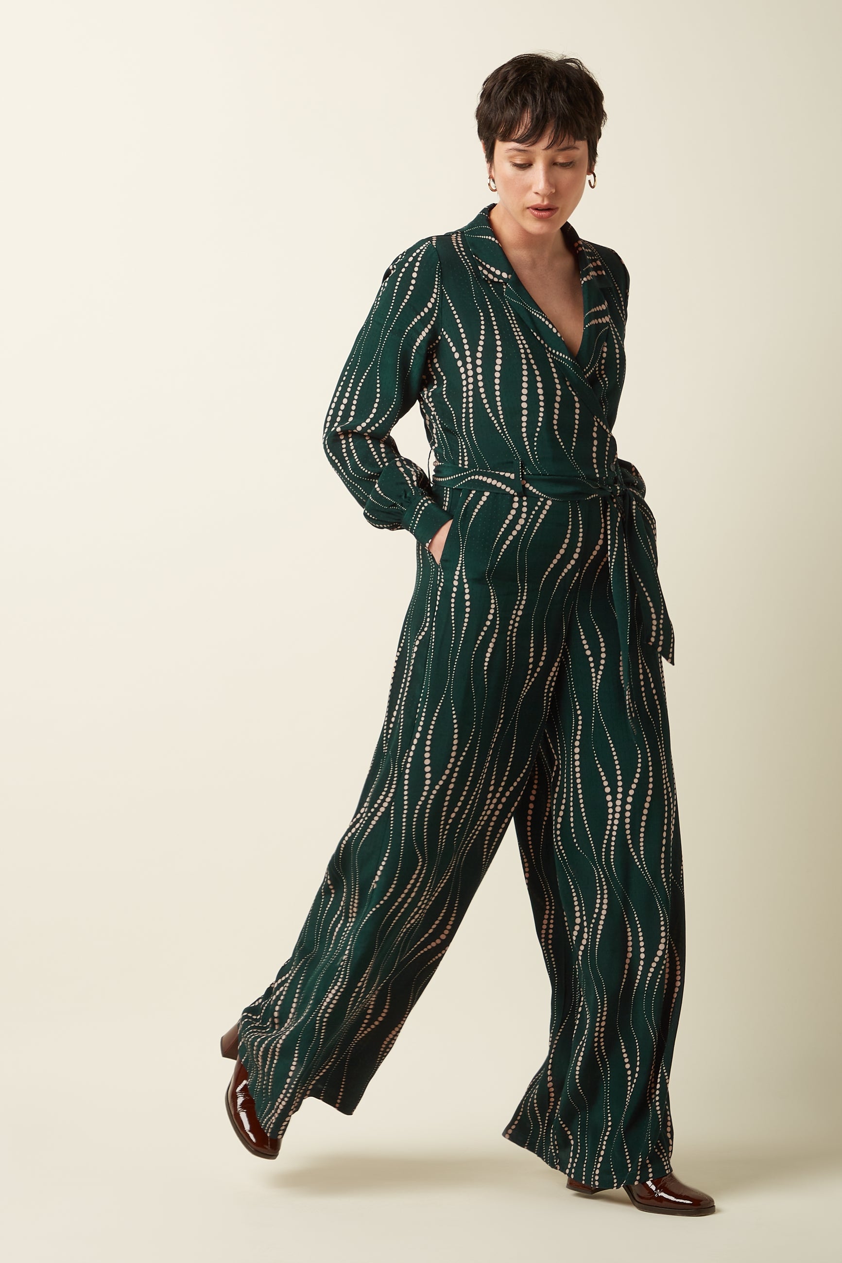 Doris Jumpsuit Twirl - Pine Green