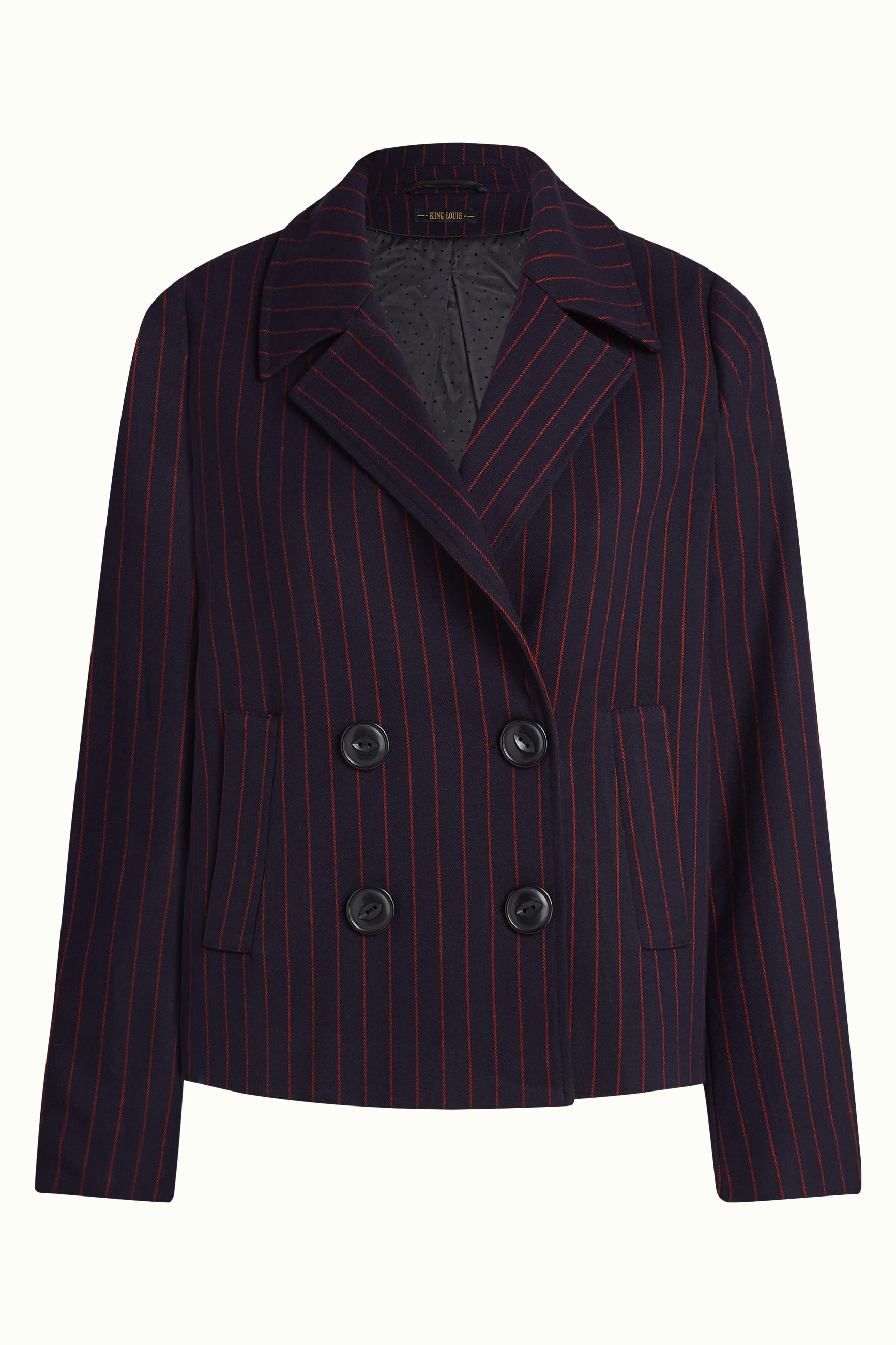 Pattie Coat Pinstripe - Night-Sky Blue