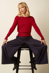 Pia Pants Pinstripe - Night-Sky Blue