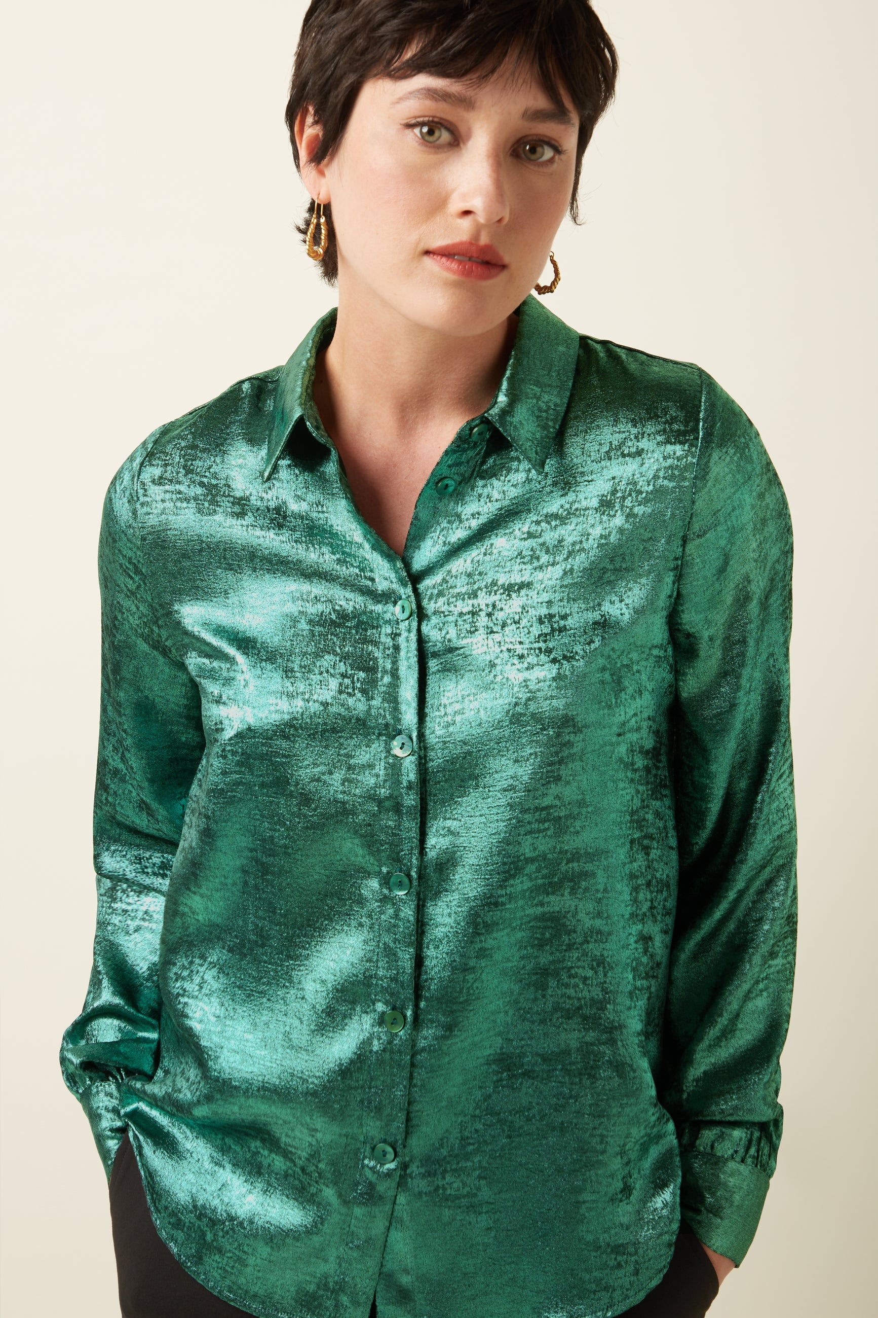 Maisie Blouse Flambe - Silver Green