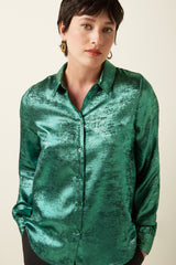 Maisie Blouse Flambe - Silver Green