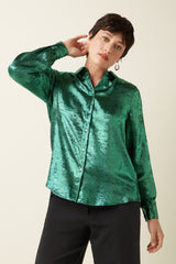 Maisie Blouse Flambe - Silver Green