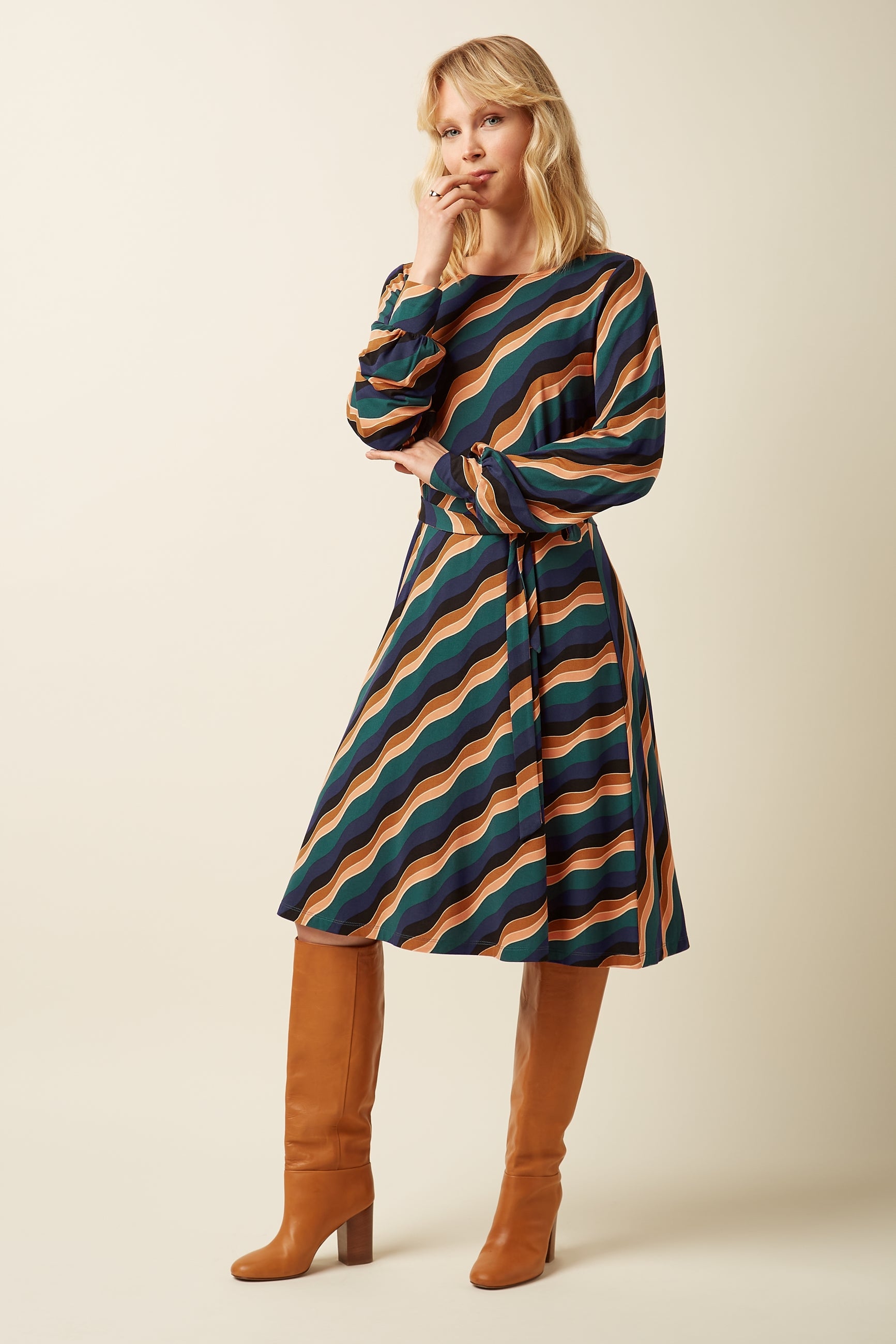 King Louie virna midi dress jiggy ribbon red 09462-652 King Louie virna midi dress jiggy ribbon red 09462-652