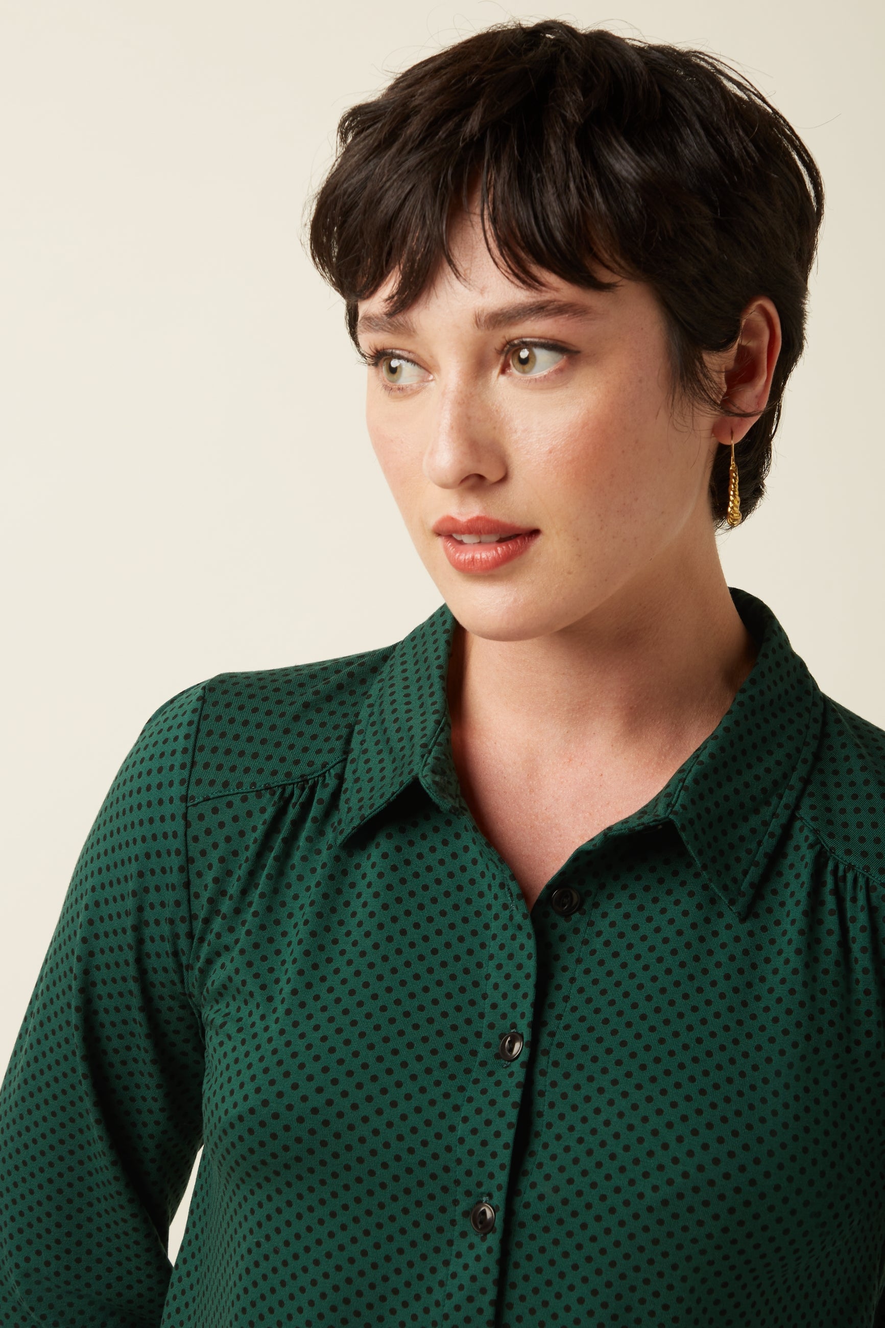 Carina Blouse Piper - Botanical Green