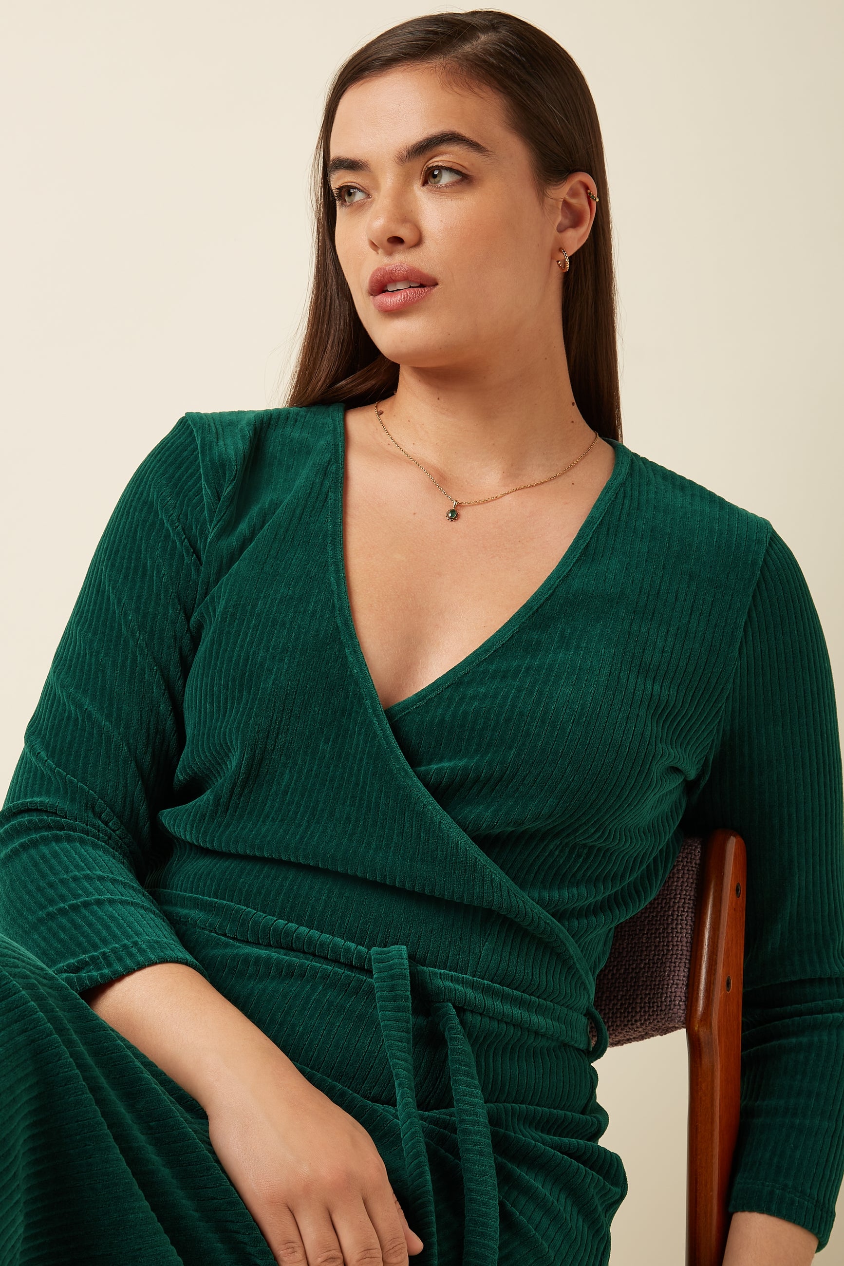 Anja Dress Rina Rib - Dragonfly Green