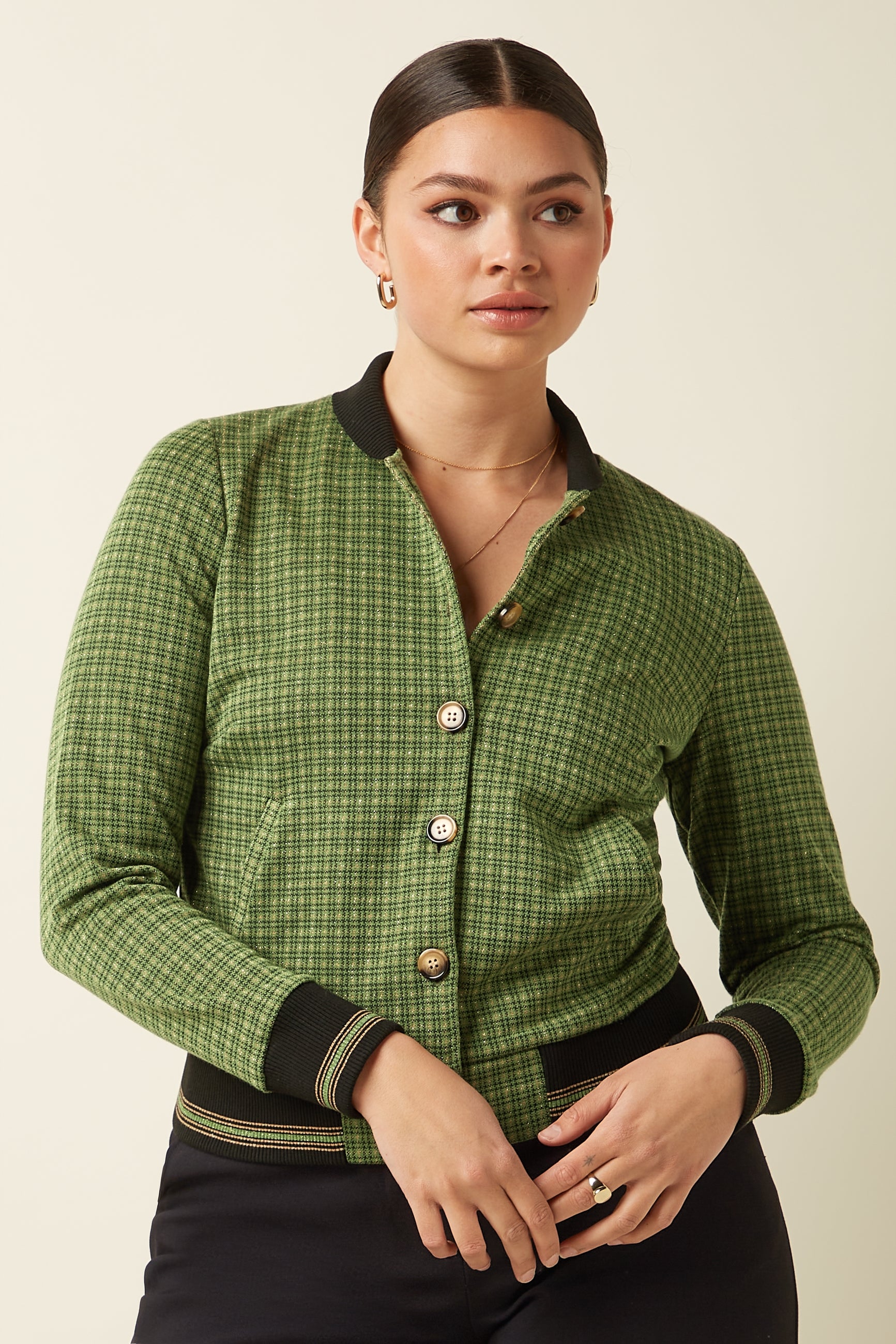 YLEVE ジャケット comoli AURALEE YOKE HEUGN Cleo Jacket Ivy Check - Guacemole Green – King Louie