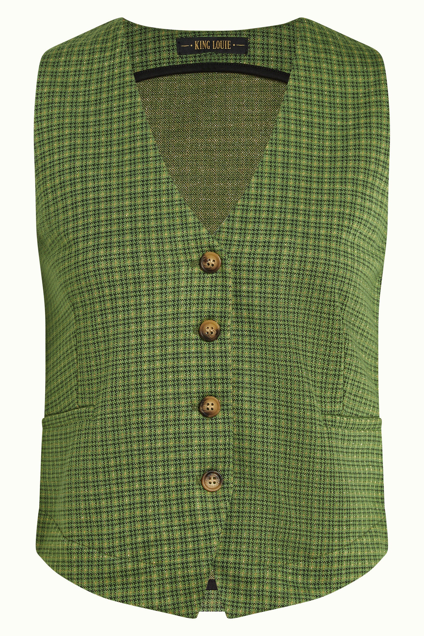 Bianca Gilet Ivy Check - Guacemole