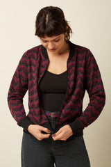 Bessie Jacket Estelle Zigzag - Bordeaux Red