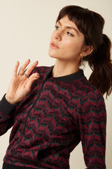 Bessie Jacket Estelle Zigzag - Bordeaux Red