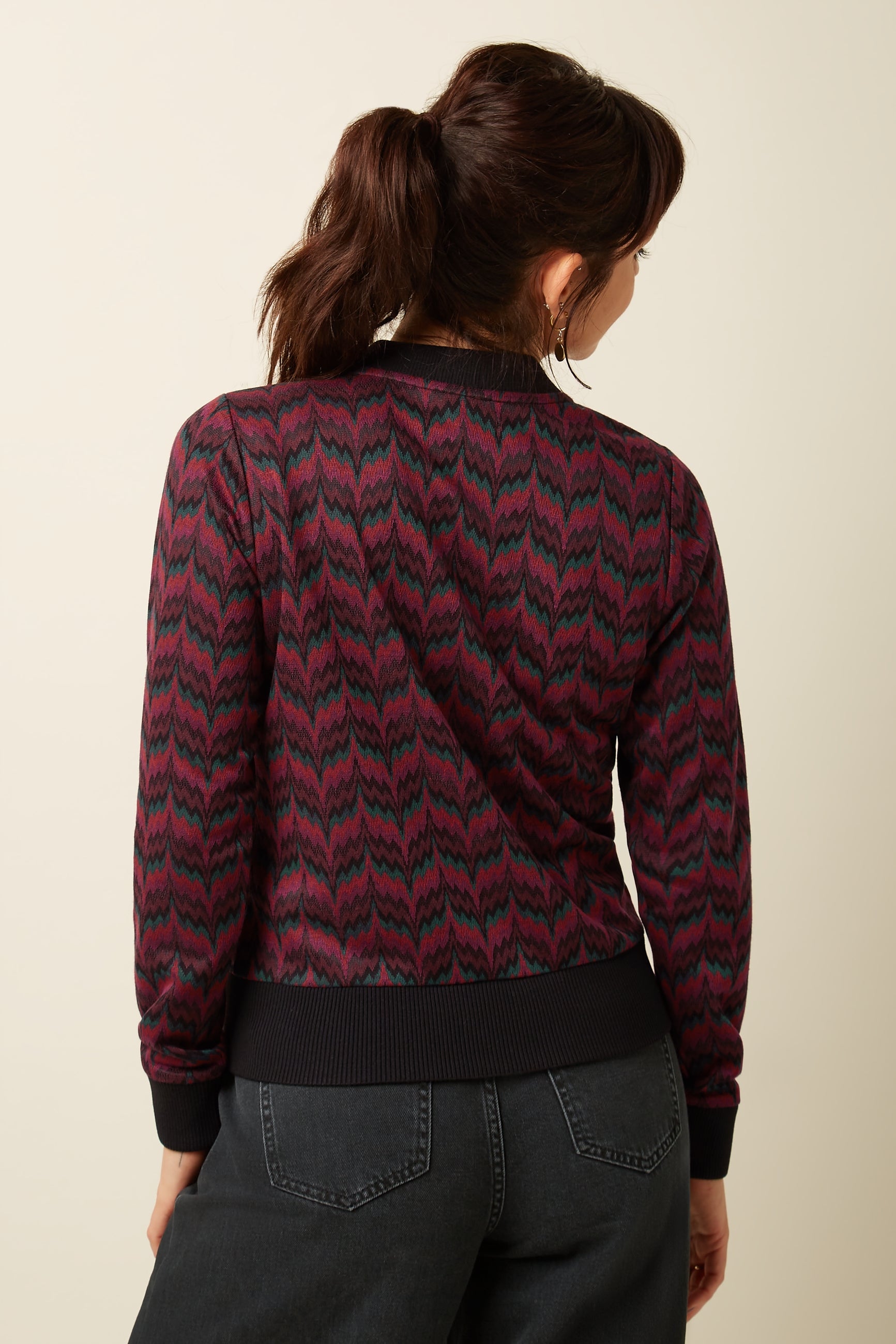 Bessie Jacket Estelle Zigzag - Bordeaux Red