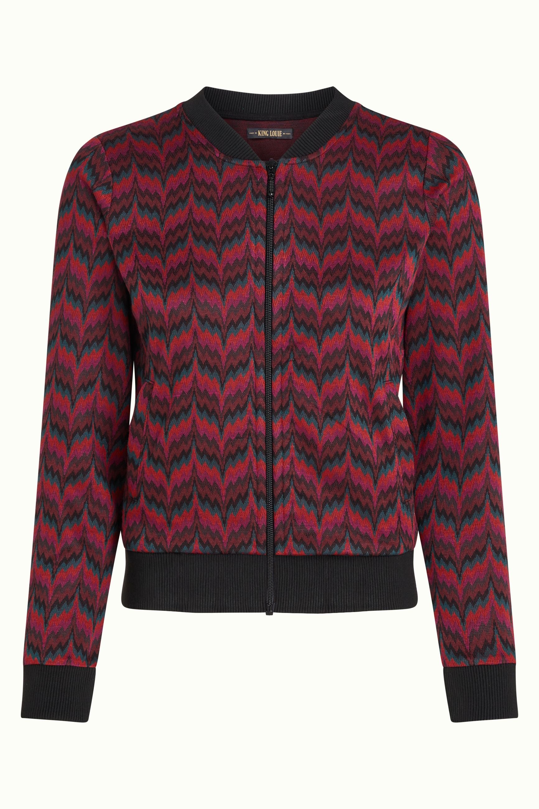 Bessie Jacket Estelle Zigzag - Bordeaux Red