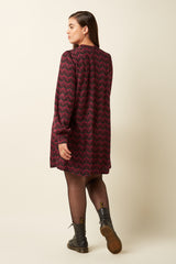 Sandy Dress Estelle Zigzag - Bordeaux Red