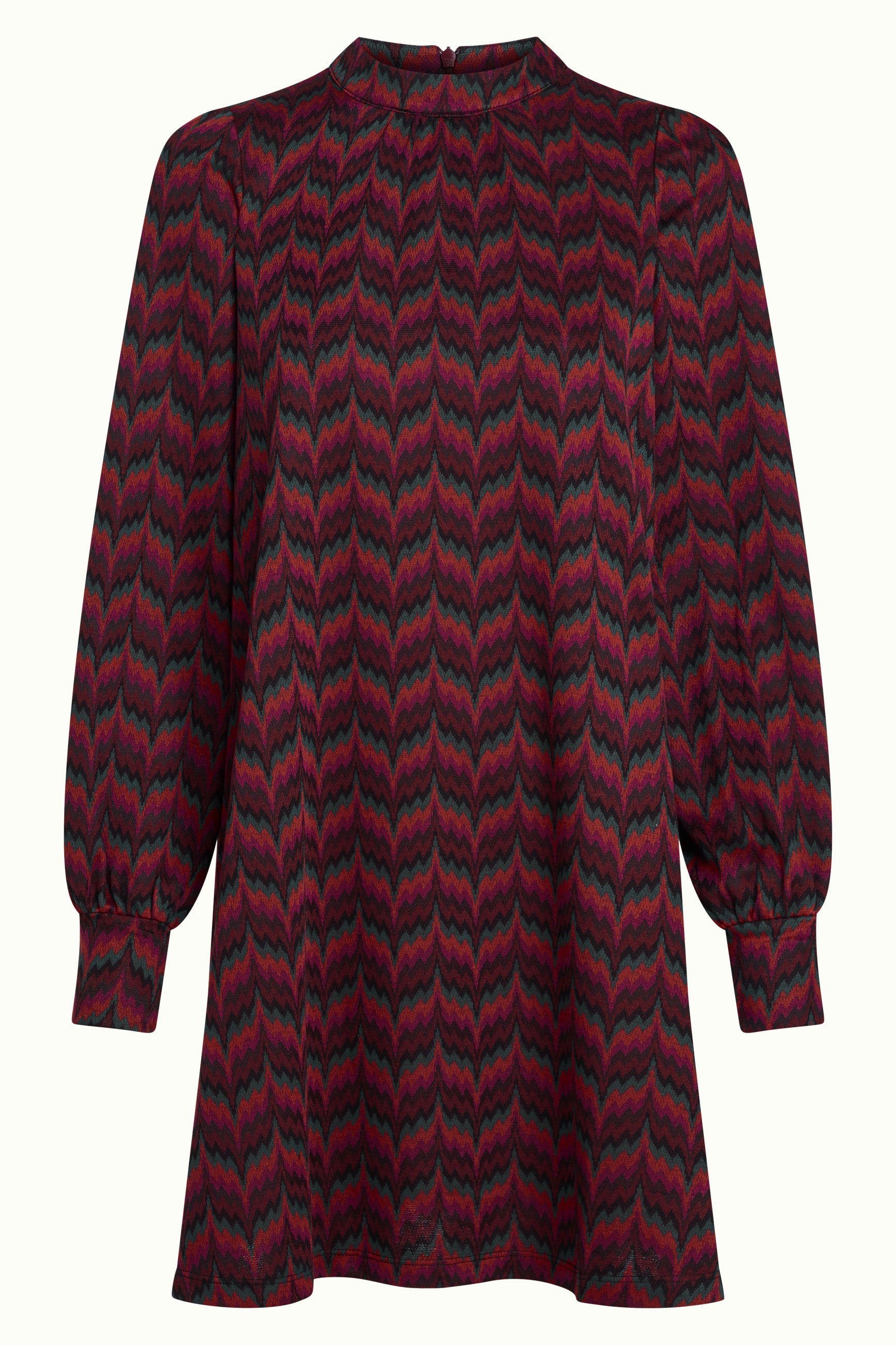 Sandy Dress Estelle Zigzag - Bordeaux Red
