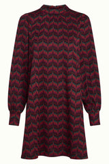 Sandy Dress Estelle Zigzag - Bordeaux Red