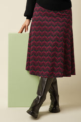 Juno Skirt Estelle Zigzag - Bordeaux Red