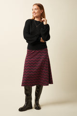Juno Skirt Estelle Zigzag - Bordeaux Red