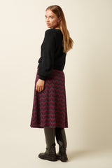 Juno Skirt Estelle Zigzag - Bordeaux Red