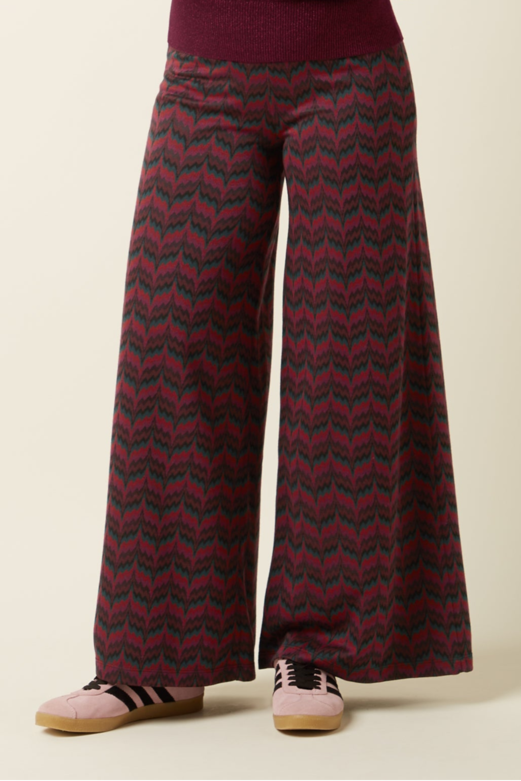 Border Palazzo Pants Estelle Zigzag