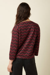 Guenda Top Estelle Zigzag - Bordeaux Red