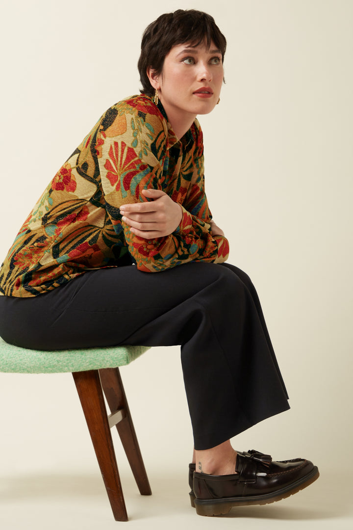 King Louie ROSIE Western Blouse AMERICANA FLORAL Langarm BLUSE Oberteil