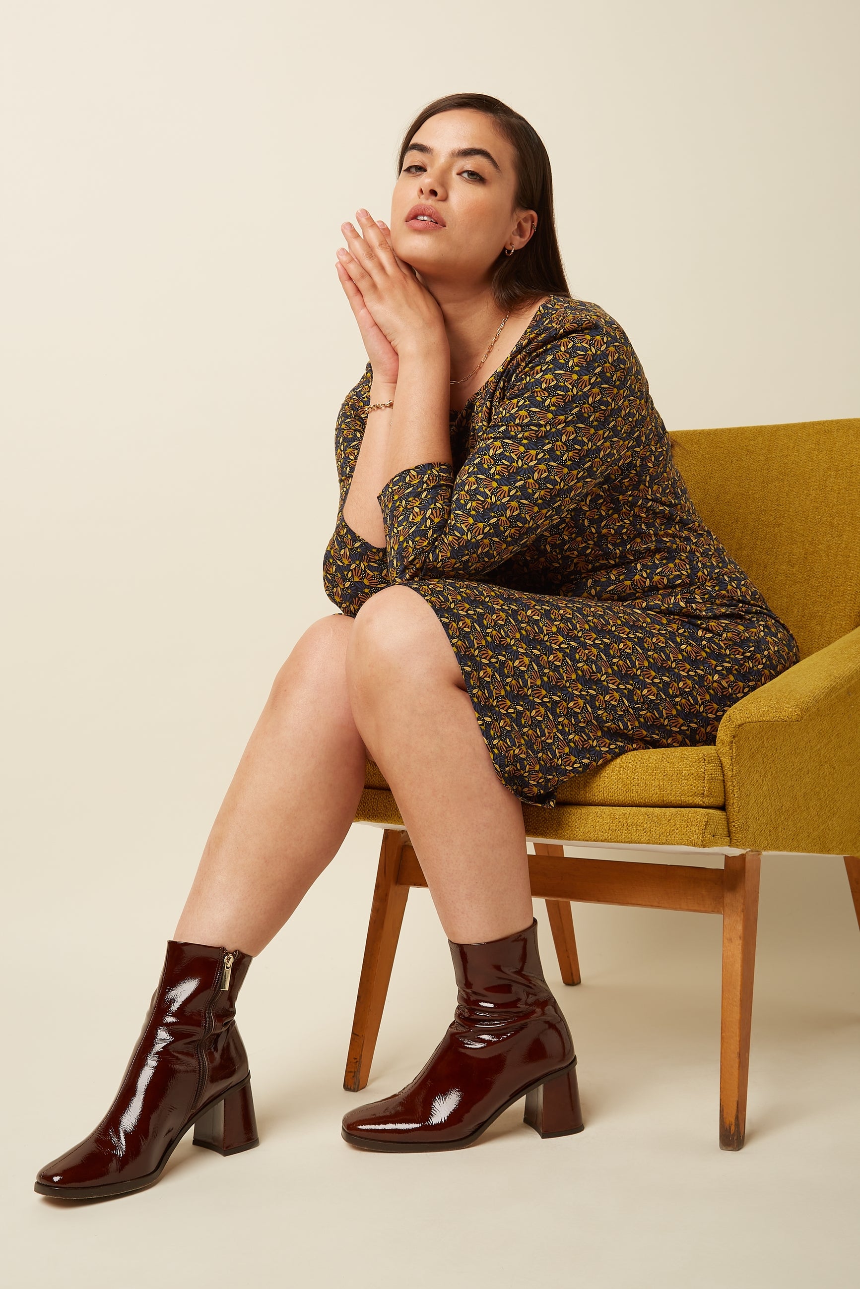 Mona Dress Mirth - Rhodonite Blue