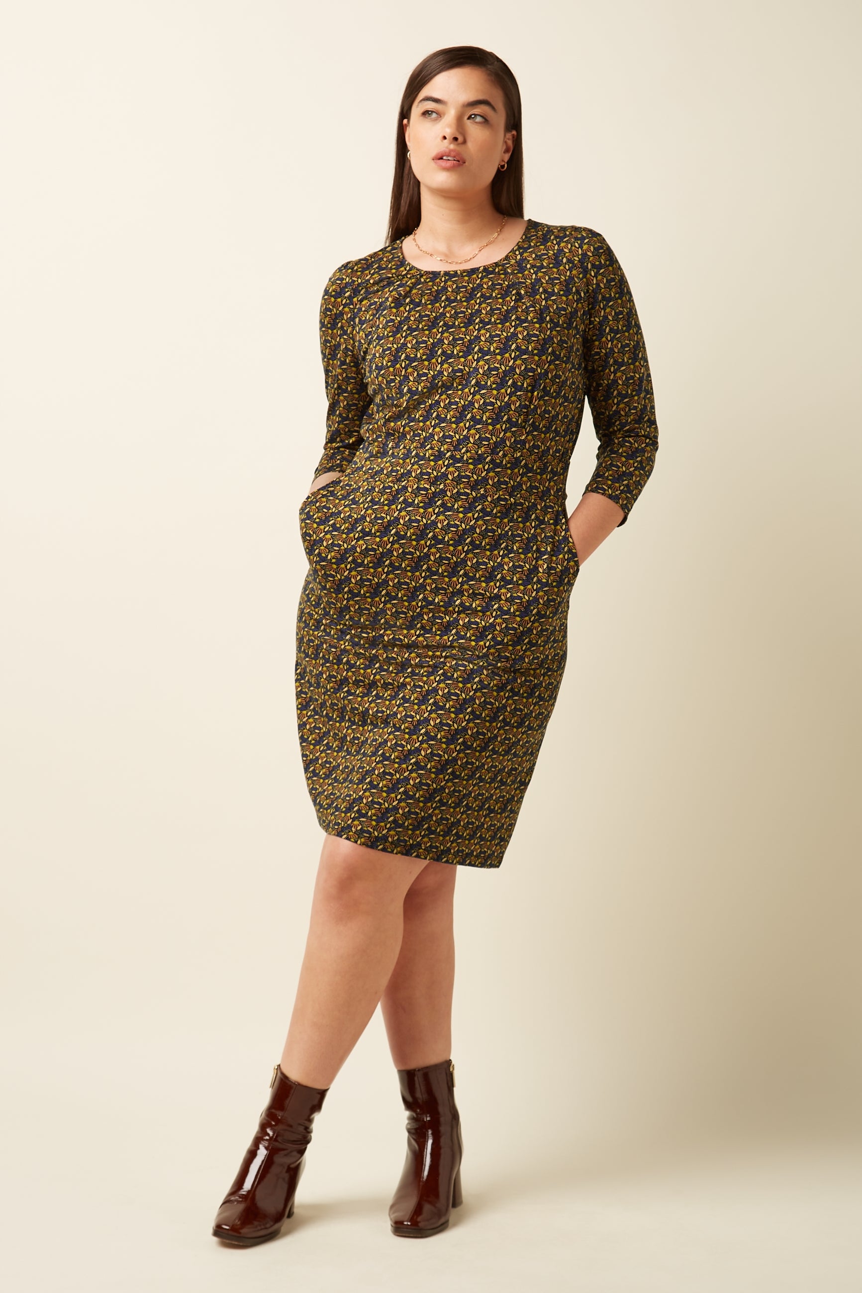 Mona Dress Mirth - Rhodonite Blue