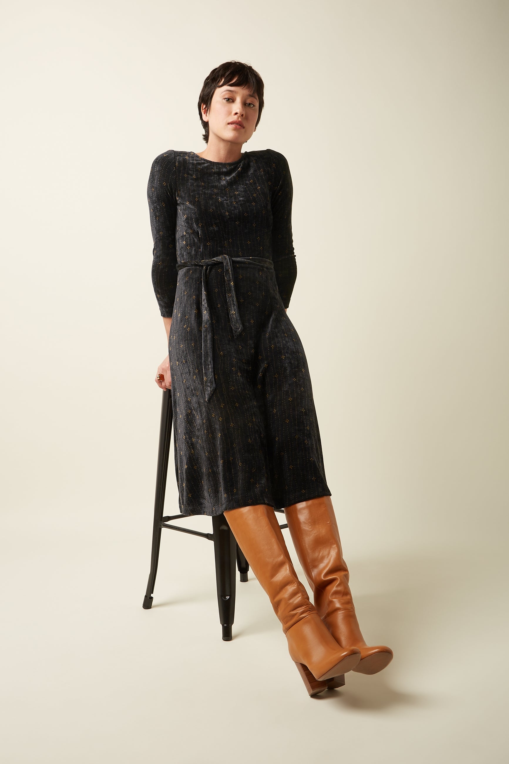 Joyce Dress Nieve - Caviar