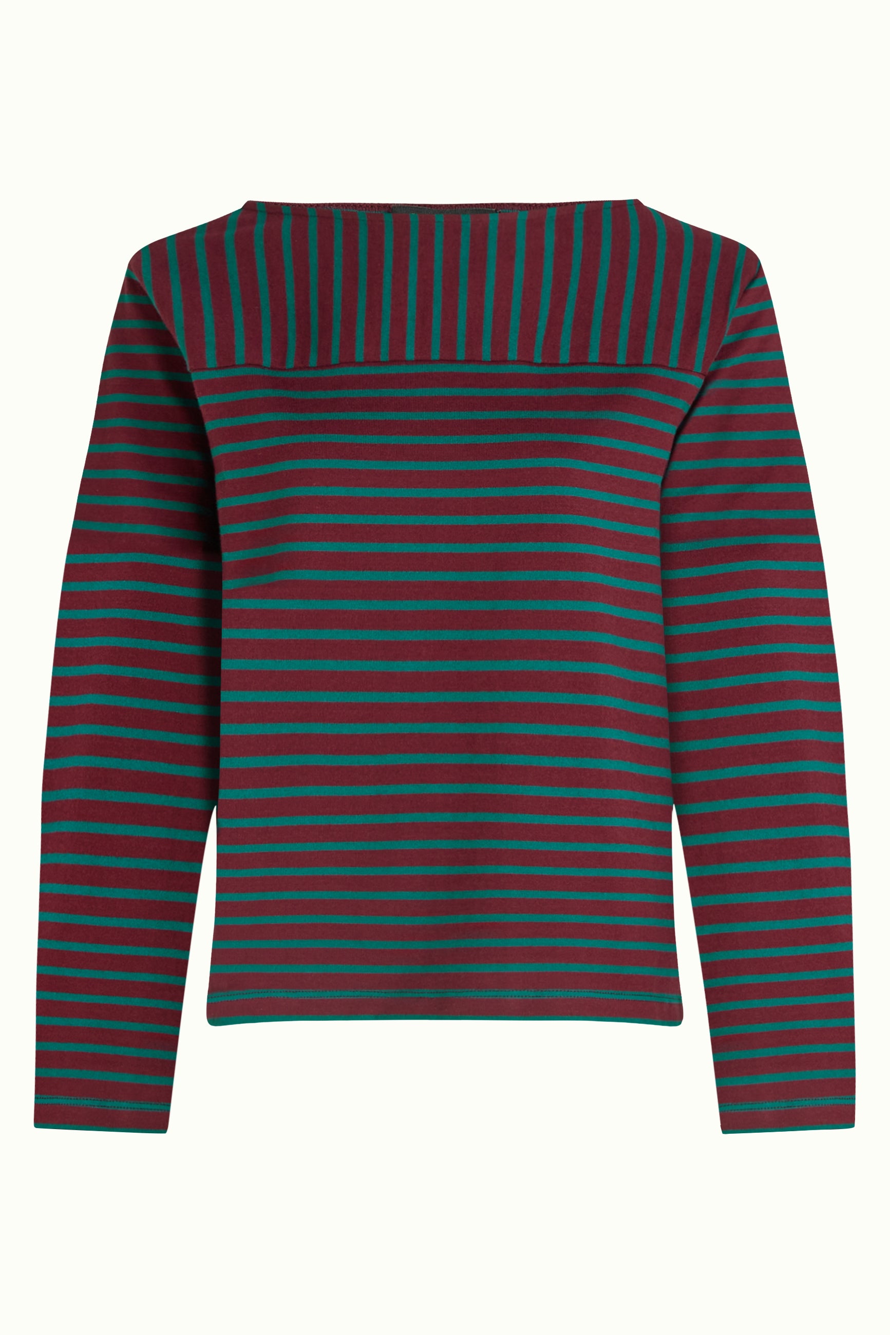 Boatneck Yoke Top Britney Stripe - Porto Red – King Louie