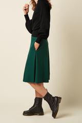 Serena Skirt Milano Crepe - Botanical Green