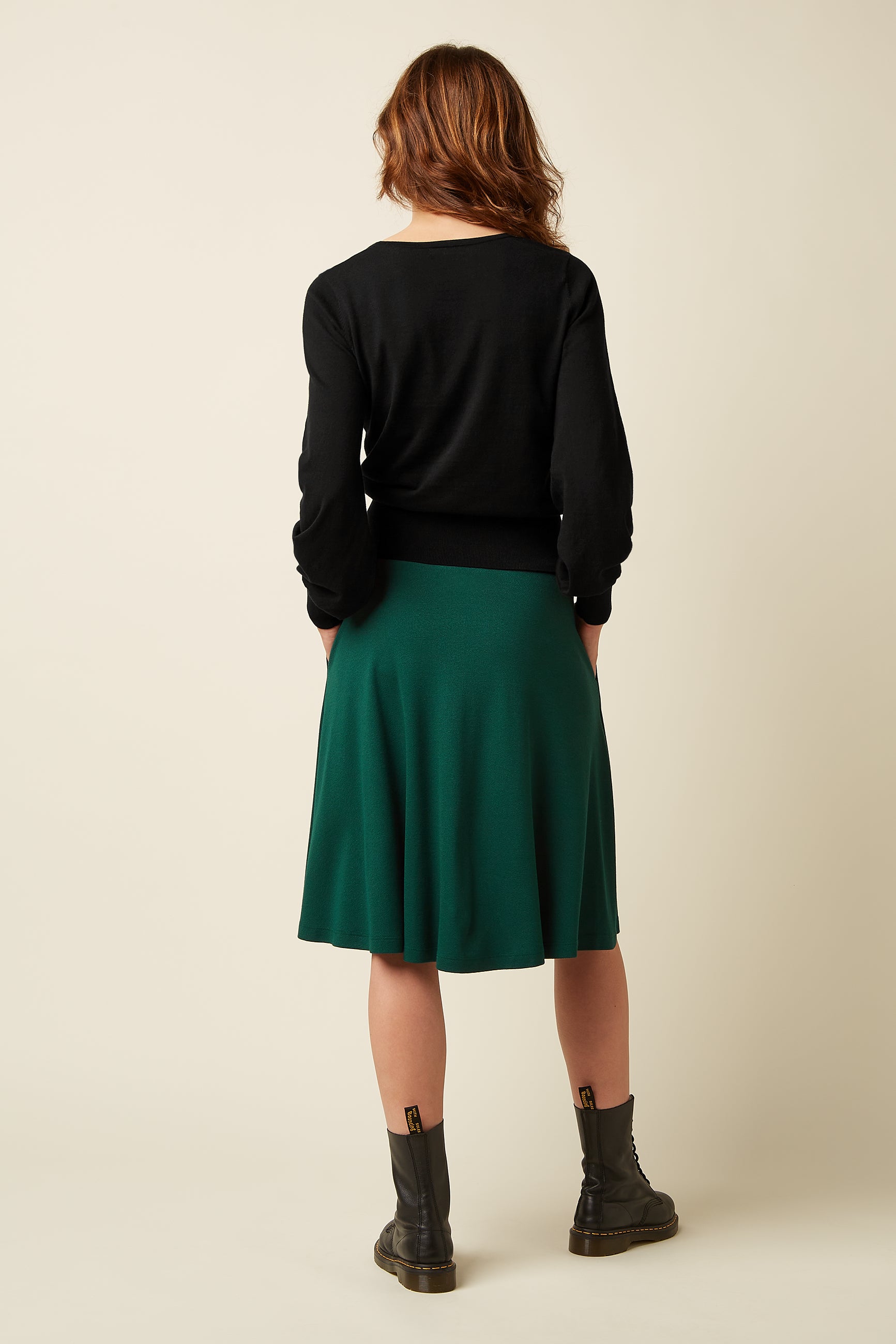 Serena Skirt Milano Crepe - Botanical Green