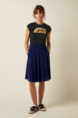 Serena Skirt Milano Crepe - Beacon Blue
