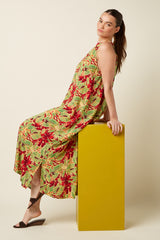 Virna Maxi Dress Rico - Fire Red