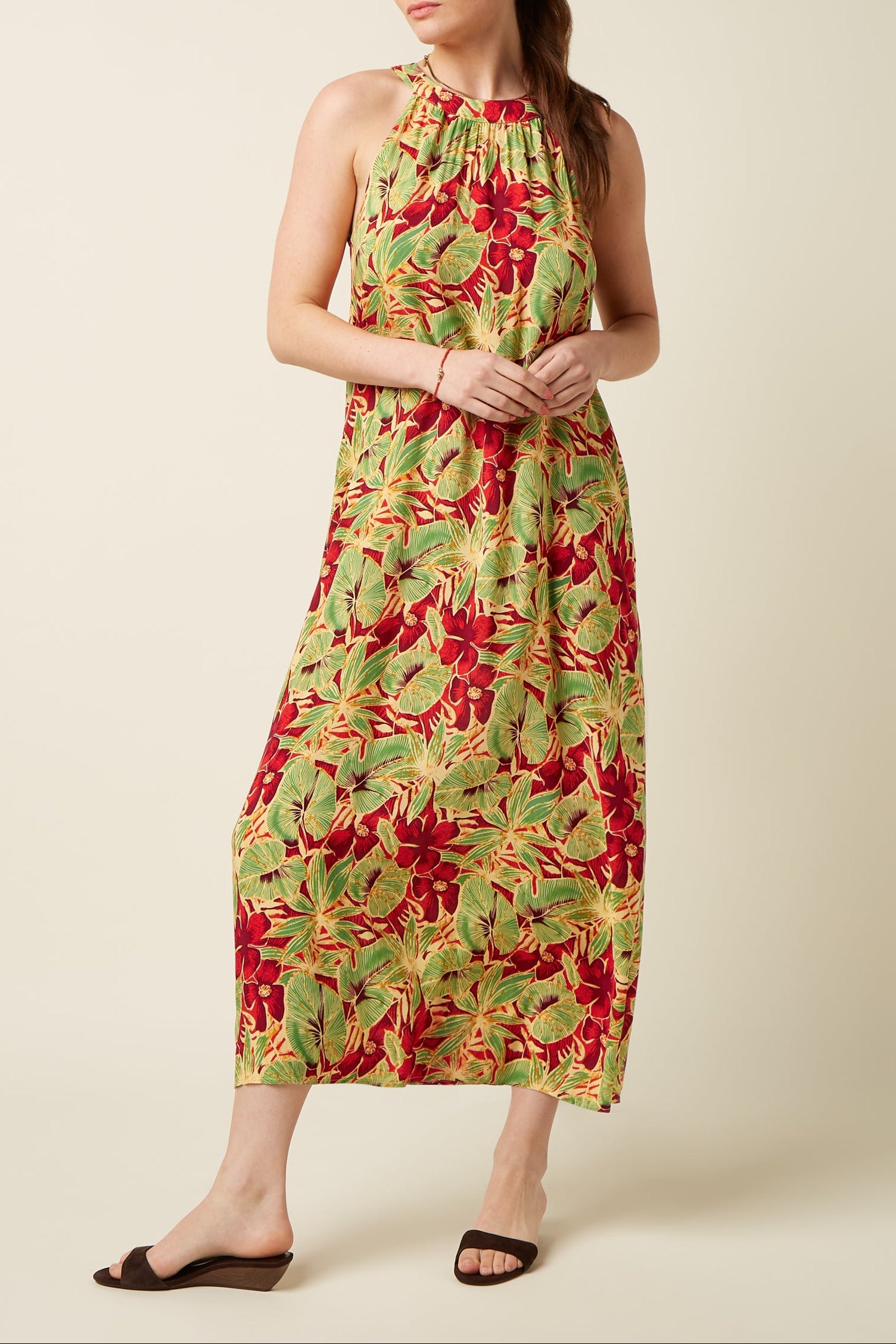Virna Maxi Dress Rico - Fire Red