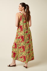 Virna Maxi Dress Rico - Fire Red