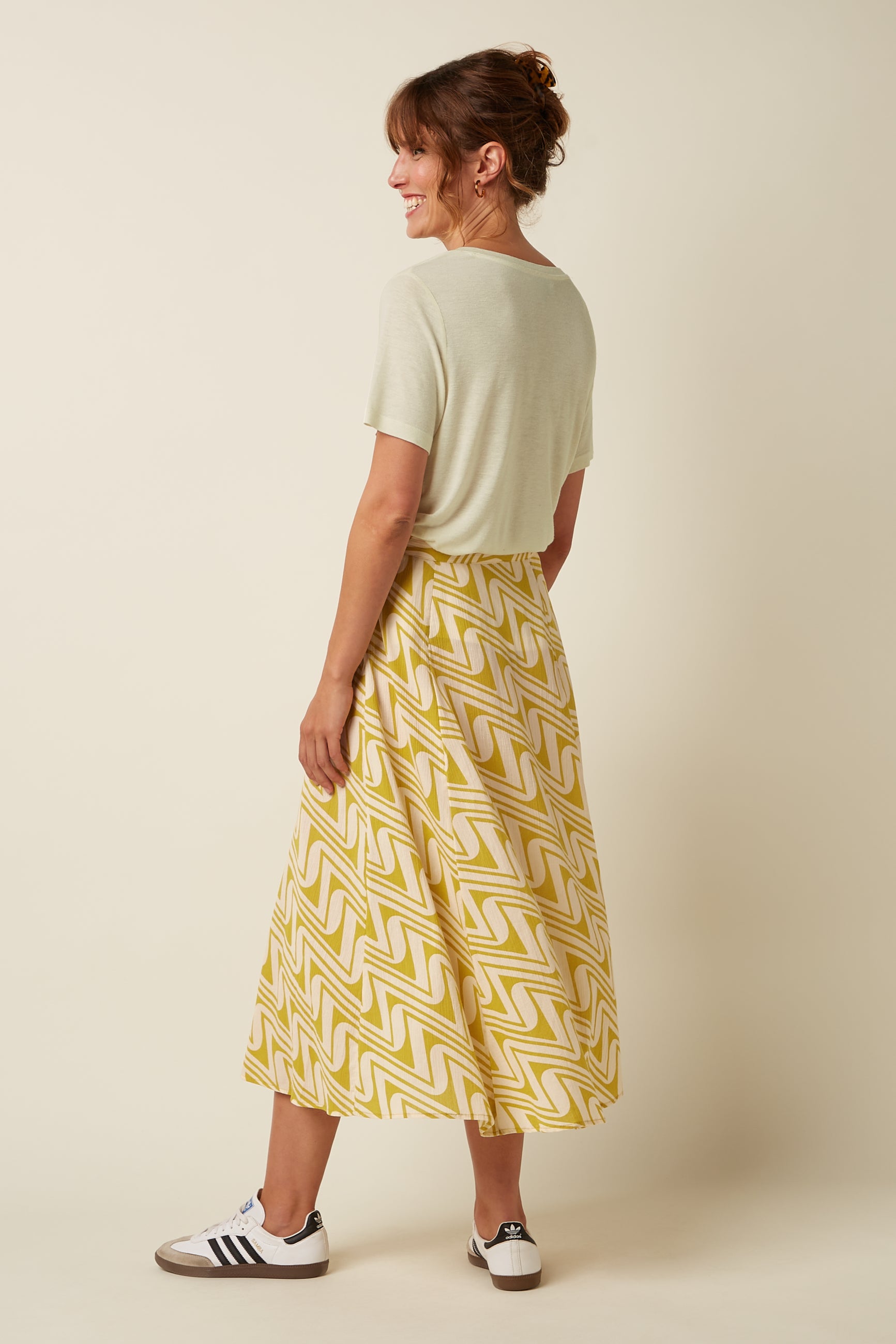 Judy Midi Skirt Laguna Woven - Spring Yellow