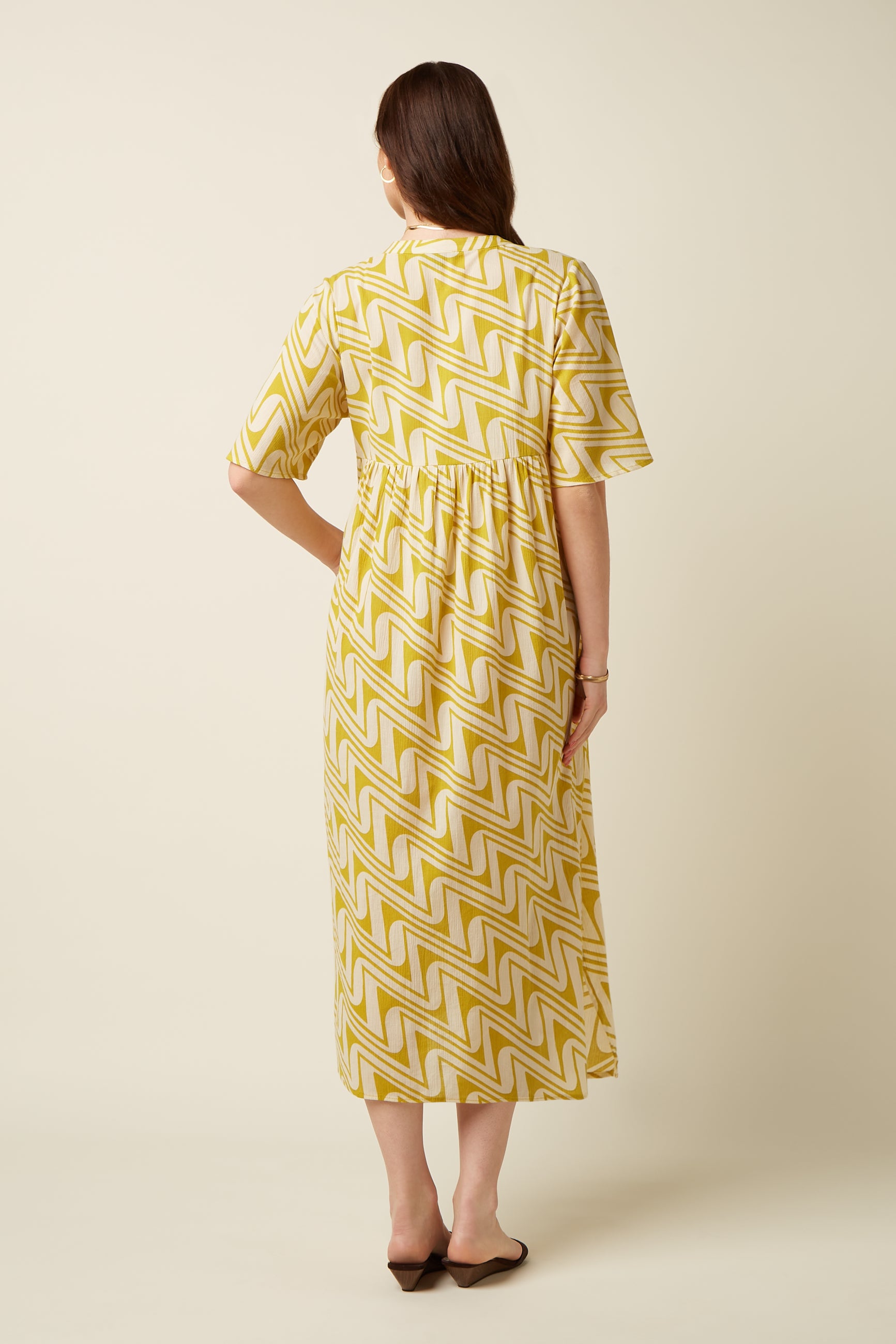 Ivana Dress Laguna Woven - Spring Yellow
