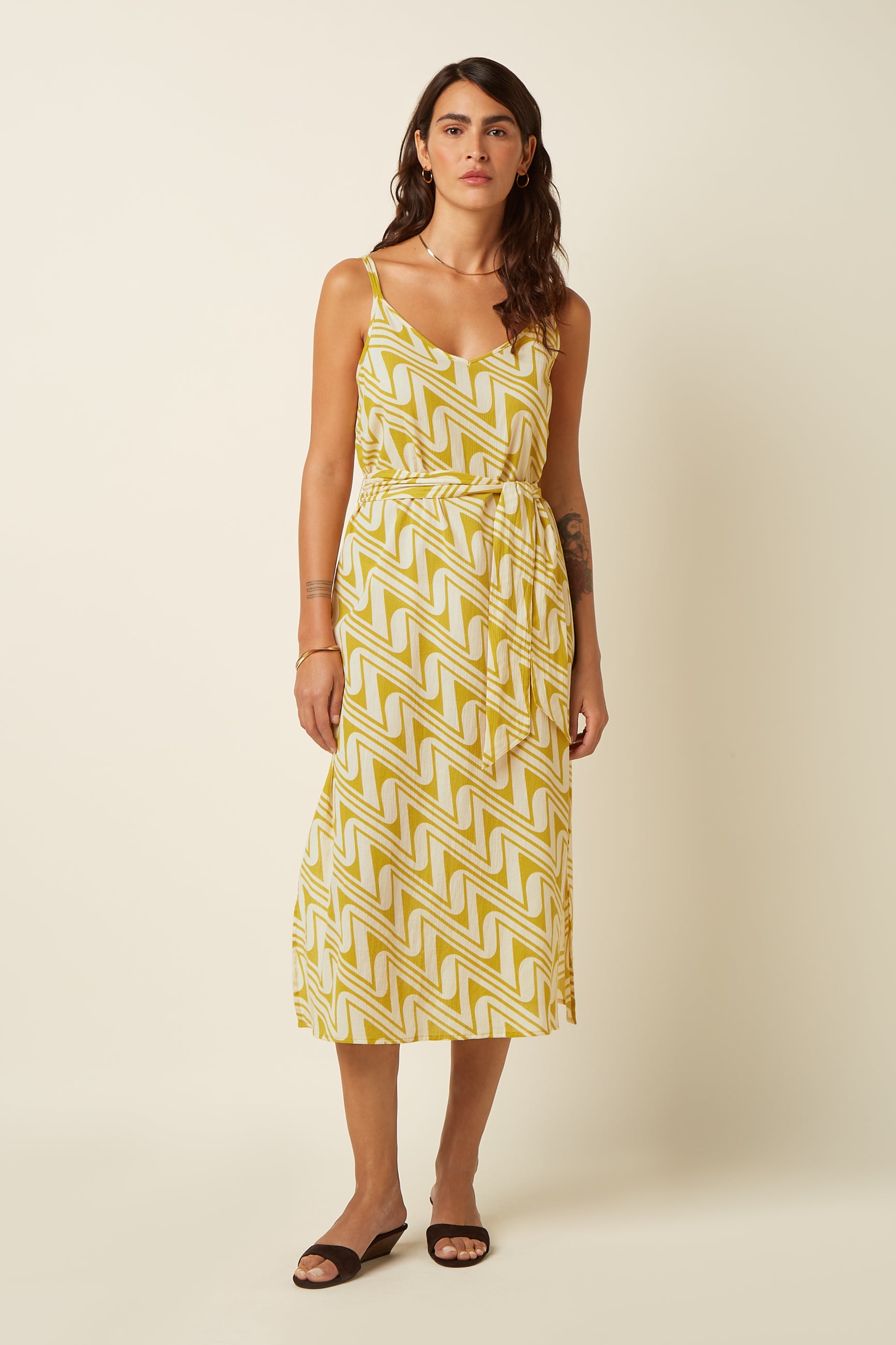 Nadya Midaxi Dress Laguna Woven - Spring Yellow