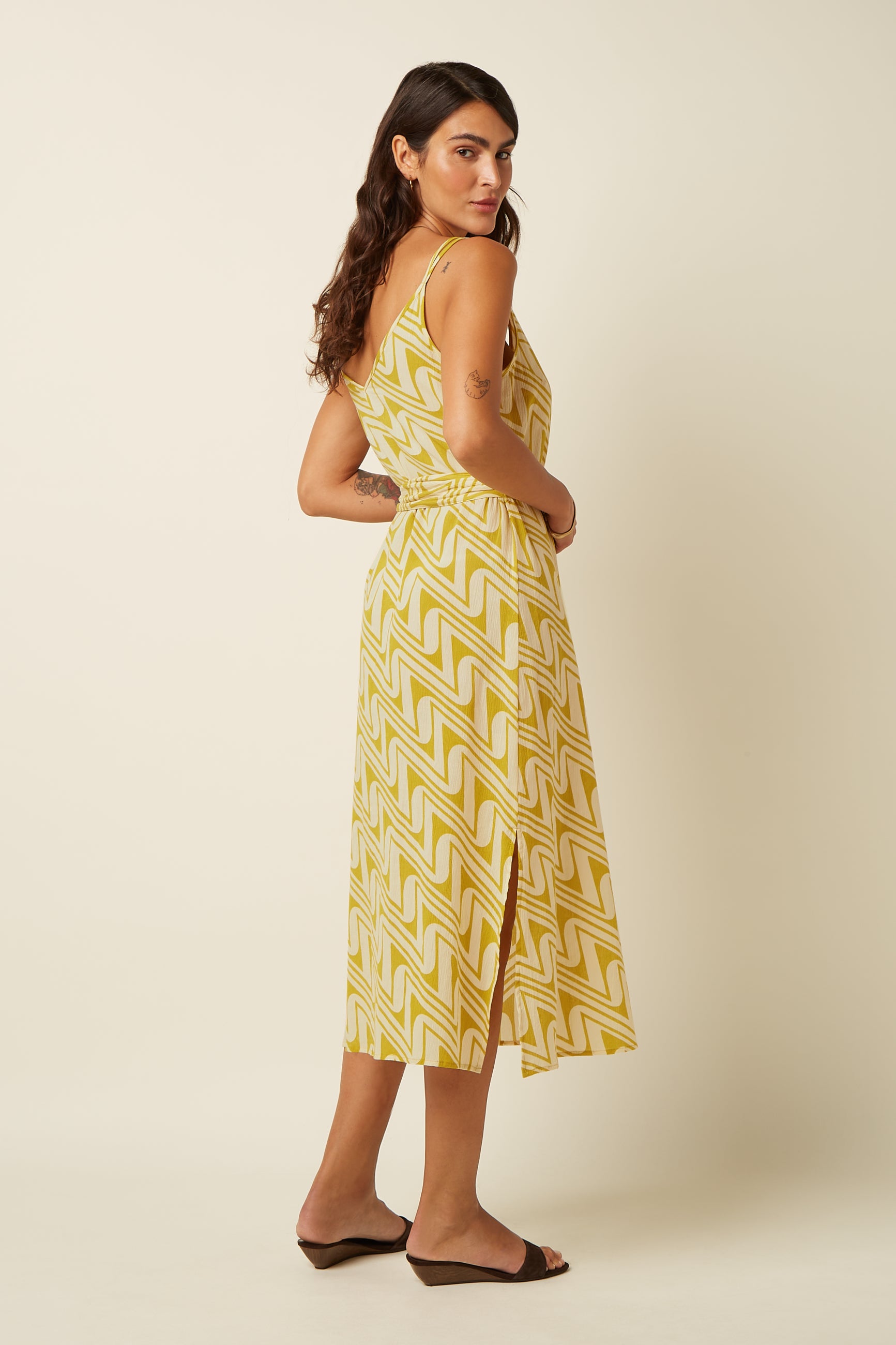 Nadya Midaxi Dress Laguna Woven - Spring Yellow