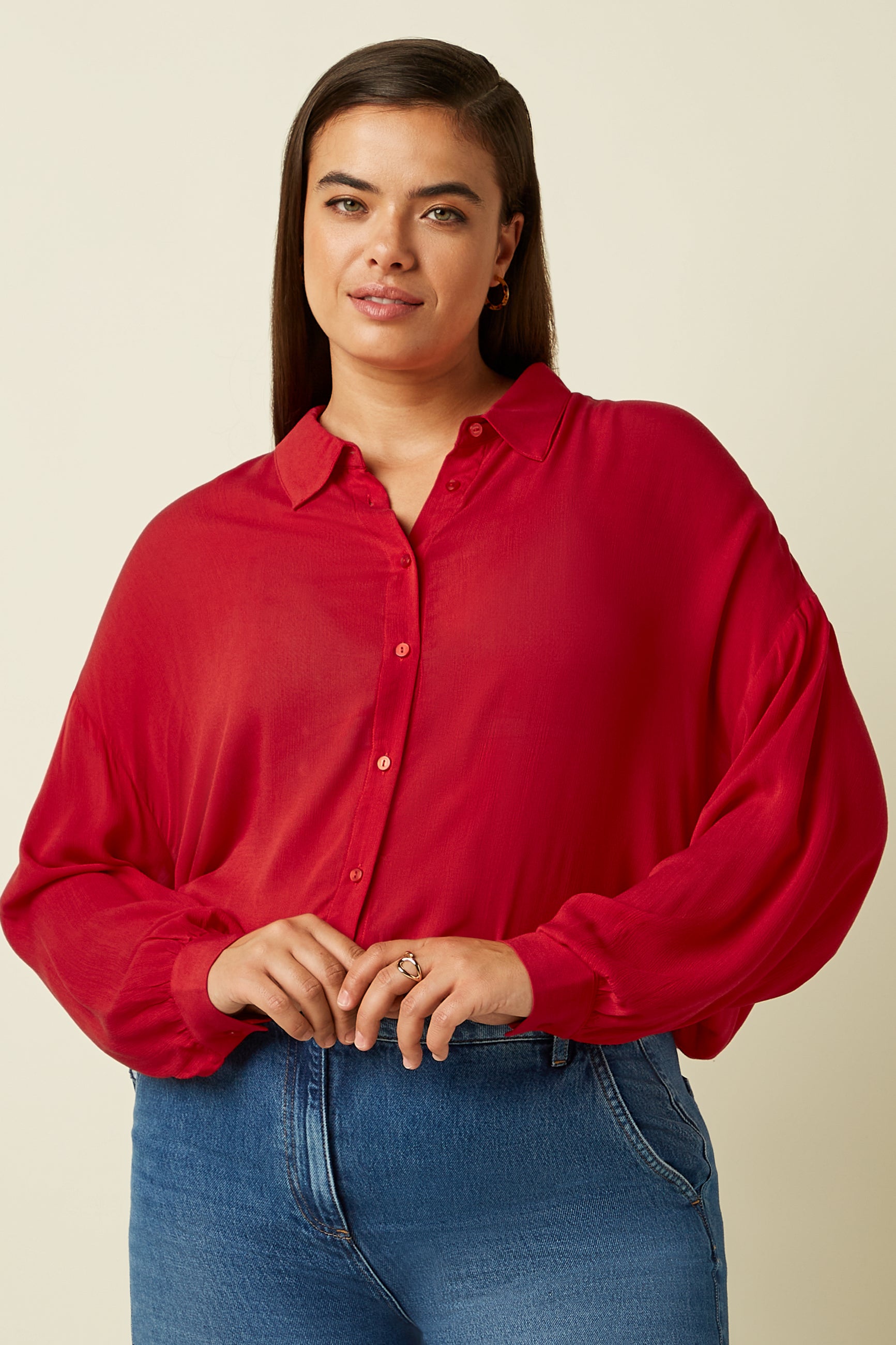 Fee Blouse Capo - Chili Red