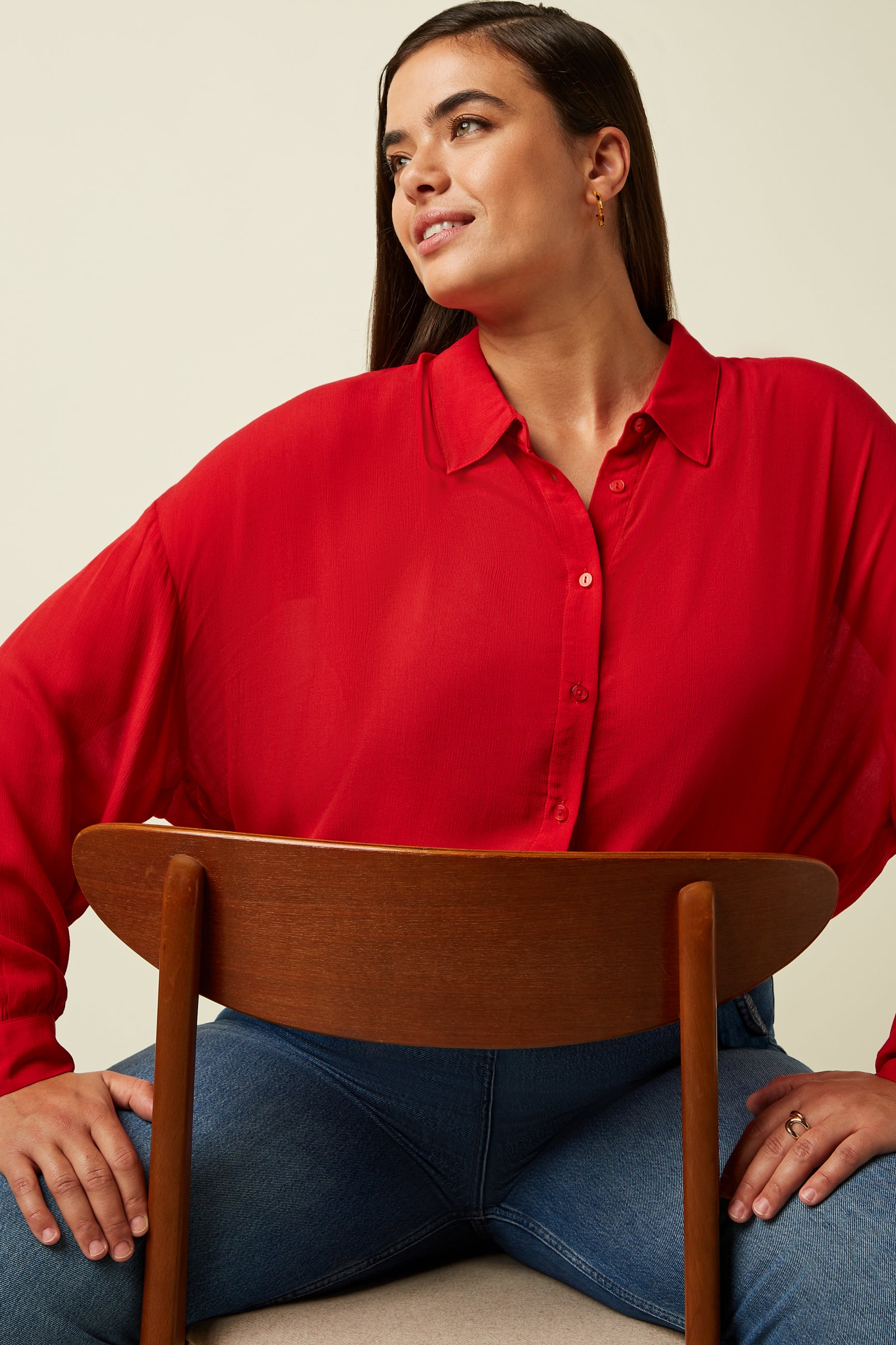 Fee Blouse Capo - Chili Red