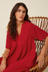 Ivana Dress Tortoise - Chili Red