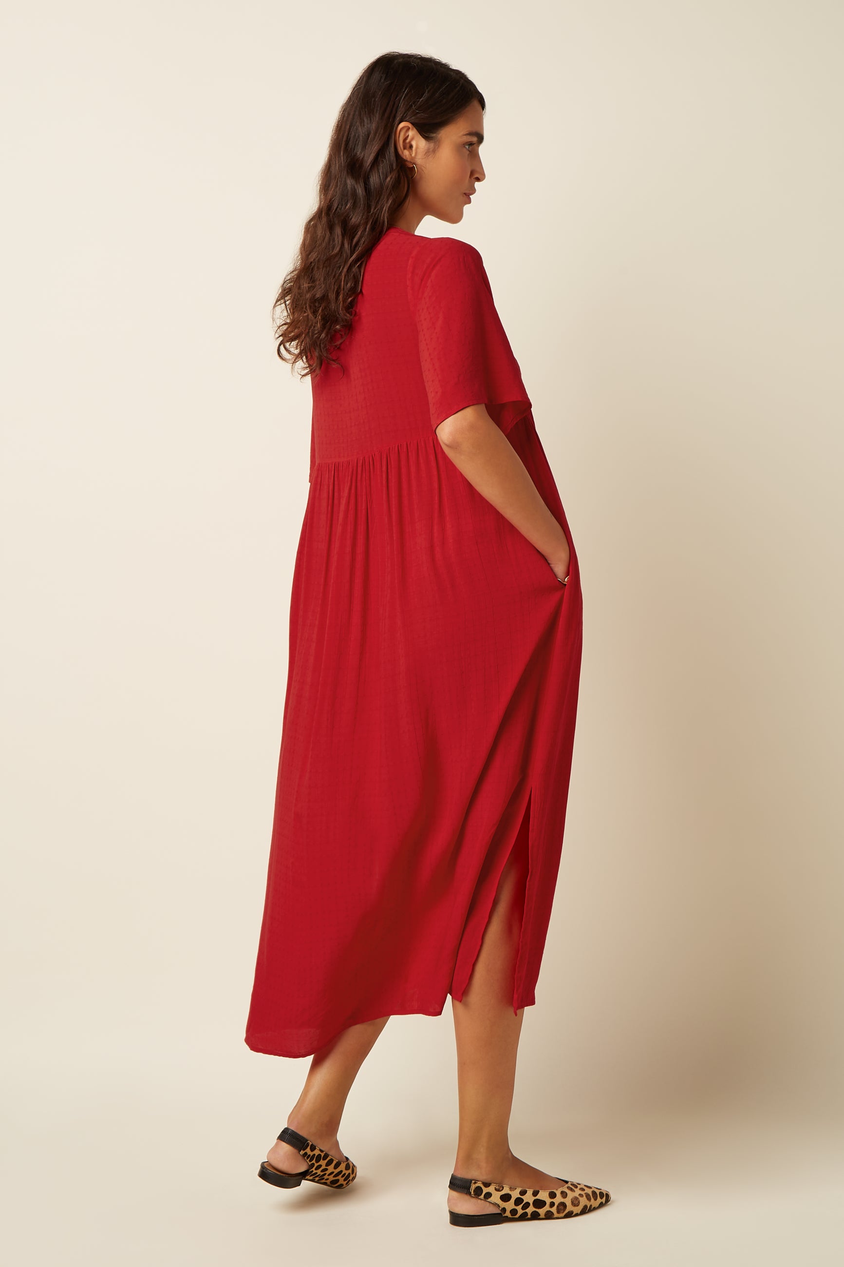 Ivana Dress Tortoise - Chili Red