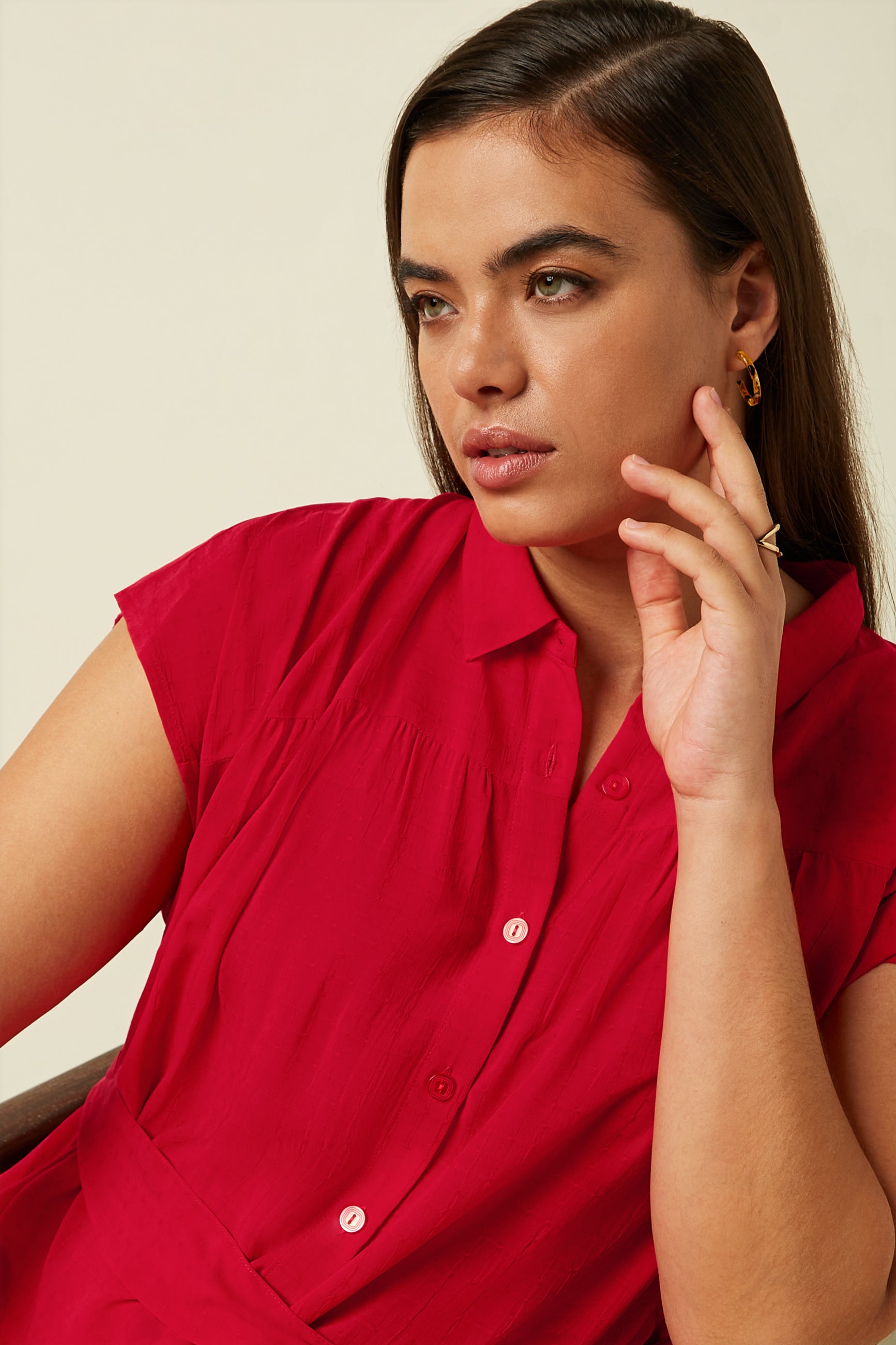 Amy Dress Tortoise - Chili Red