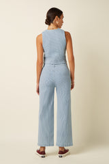 Beatriz Pants Corner Stripe - Denim Blue