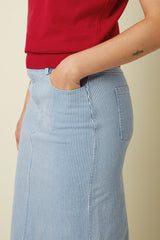 Prisca Skirt Corner Stripe - Denim Blue