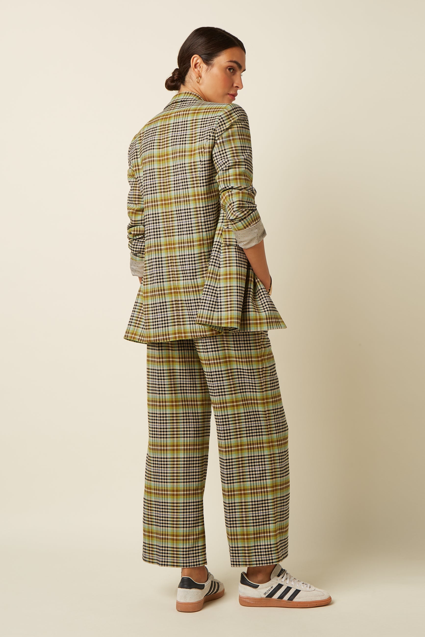 Tina Blazer Long Kooks Check - Black