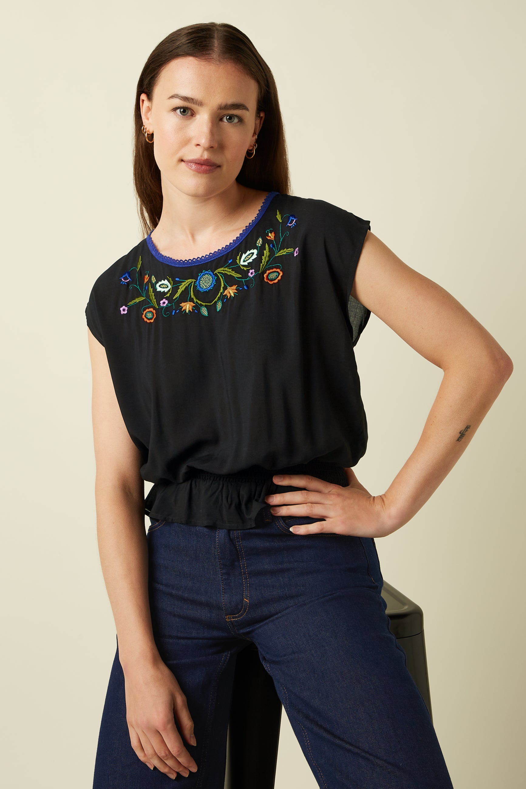 Selly Smock Top The Lane - Black